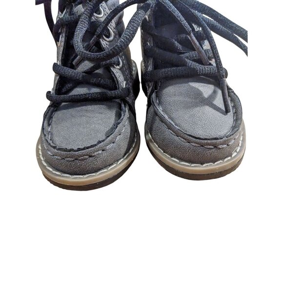 The Childrens Place Toddler Boys Size 4 Gray Winter Boots Lace Up Shoes - Picture 3 of 8